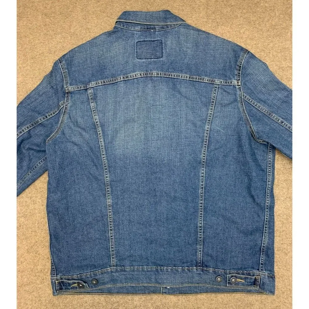 Levis Jacket Mens XXL Lightweight Denim Shacket Cowboy Work Trucker Button Shirt - Picture 2 of 9